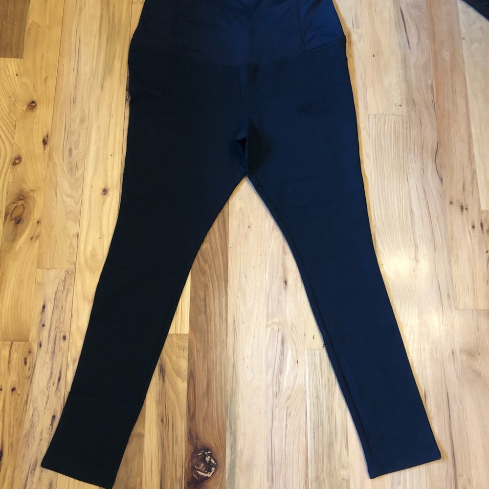 Black full panel maternity jean/leggings